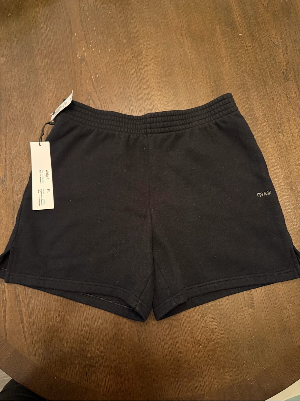 TNA Aritzia Black Cozy Sweatfleece Shorts with Elastic Waist
